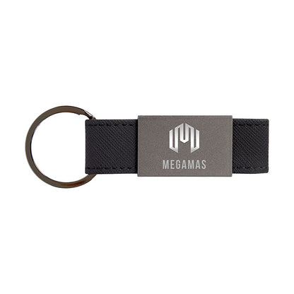 Aluminum Leatherette Keyring with Gunmetal Hardware - EK6013B