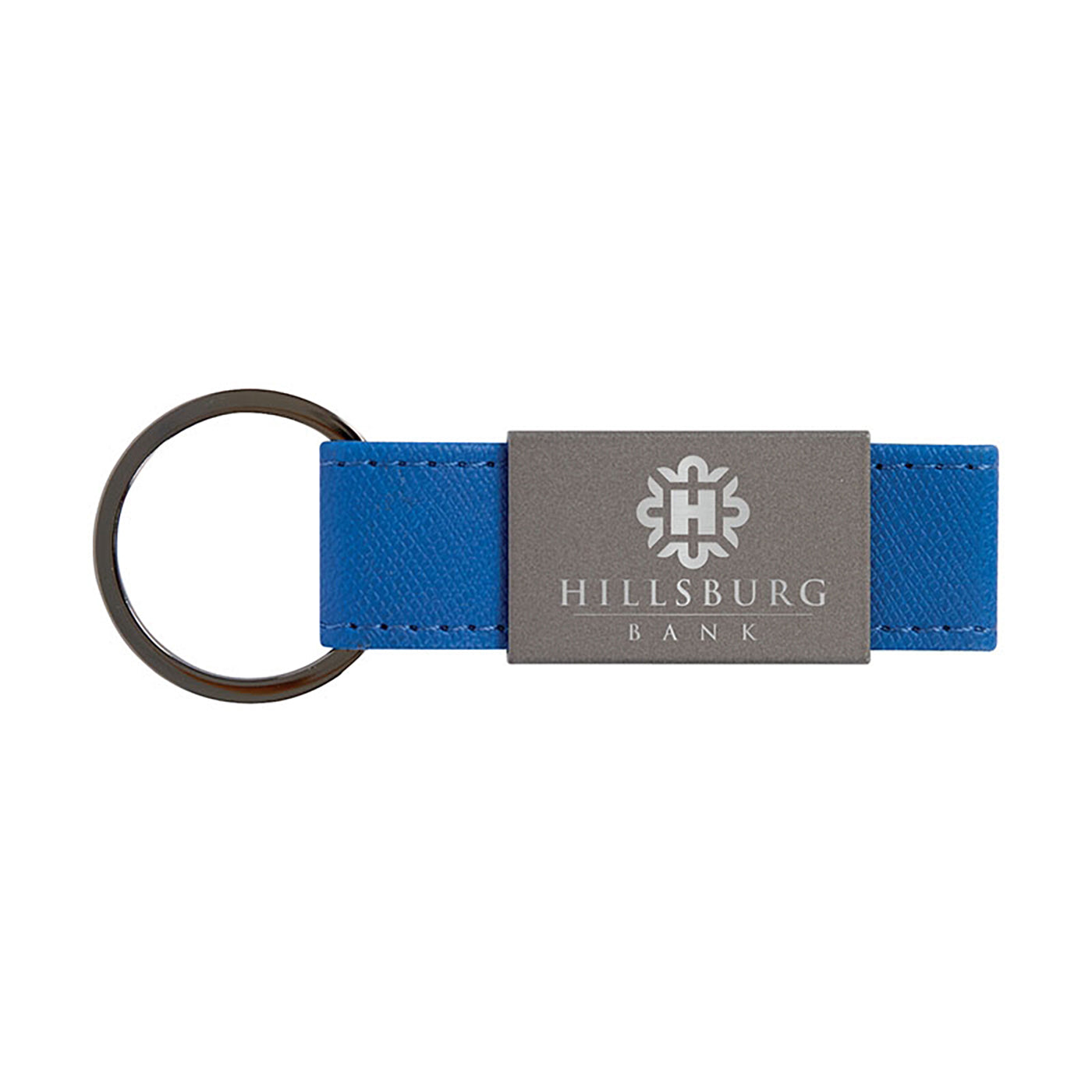 Aluminum Leatherette Keyring with Gunmetal Hardware - EK6013N
