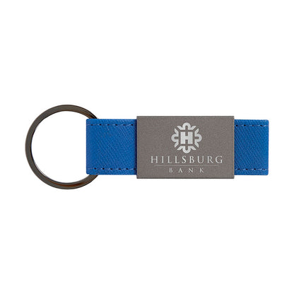 Aluminum Leatherette Keyring with Gunmetal Hardware - EK6013N