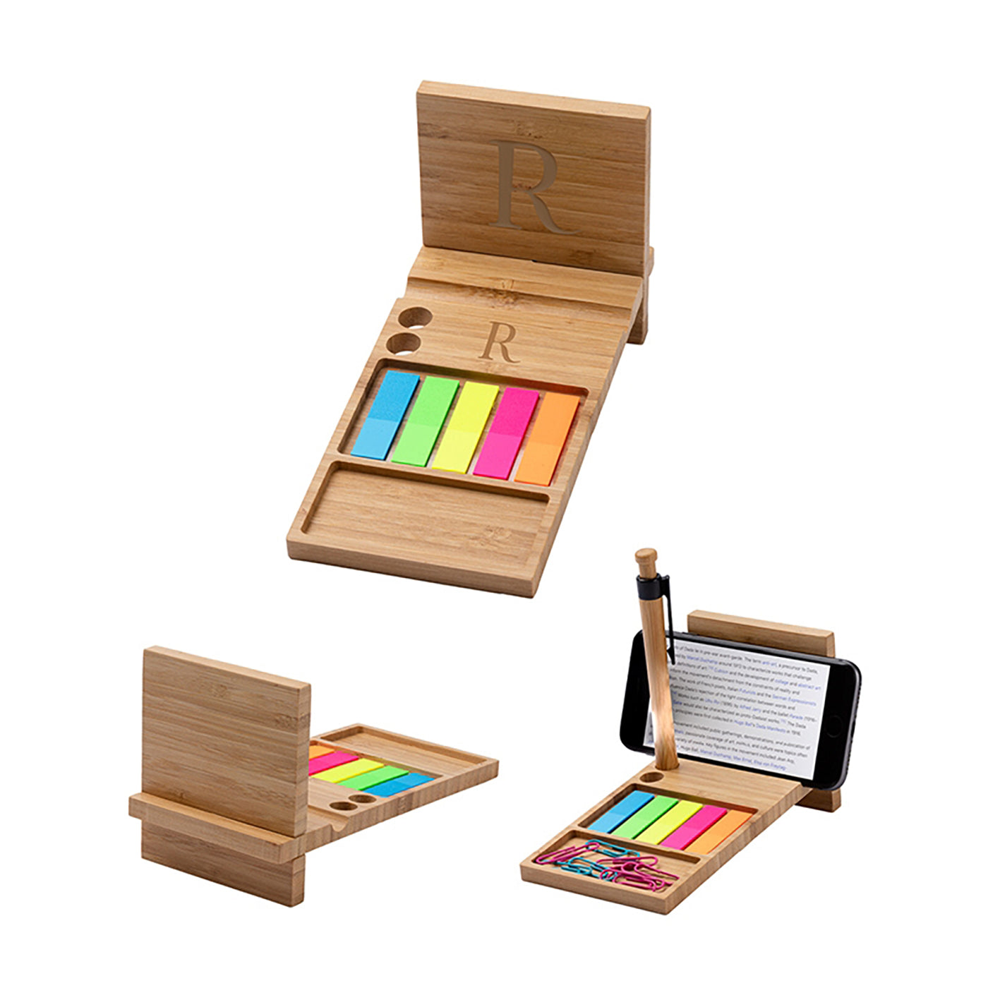 Bamboo Desktop Organizer Kit