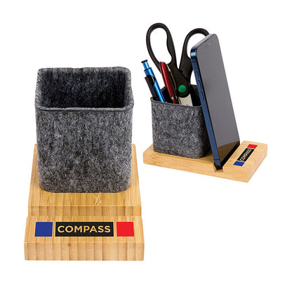 RPET Felt Bamboo Desktop Organizer