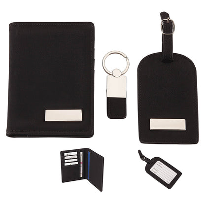 Leatherette Travel Gift Set with Metal Plates - ES3505B