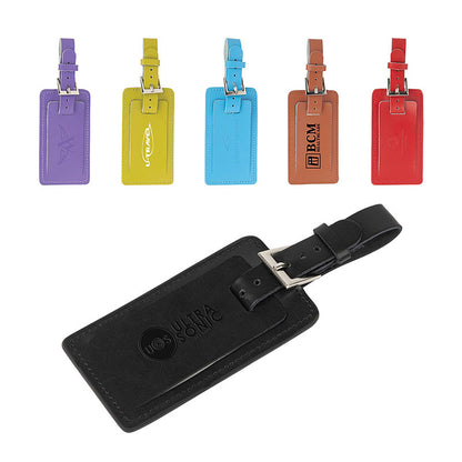 Leather Luggage Tag with Metal Buckle