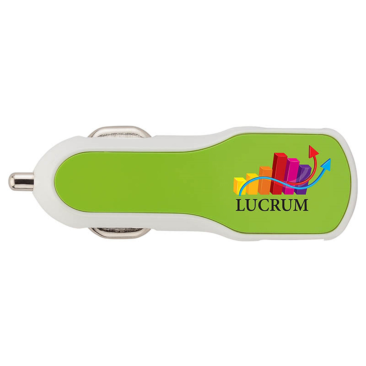Dual USB Car Charger with LED Logo - GC1403G