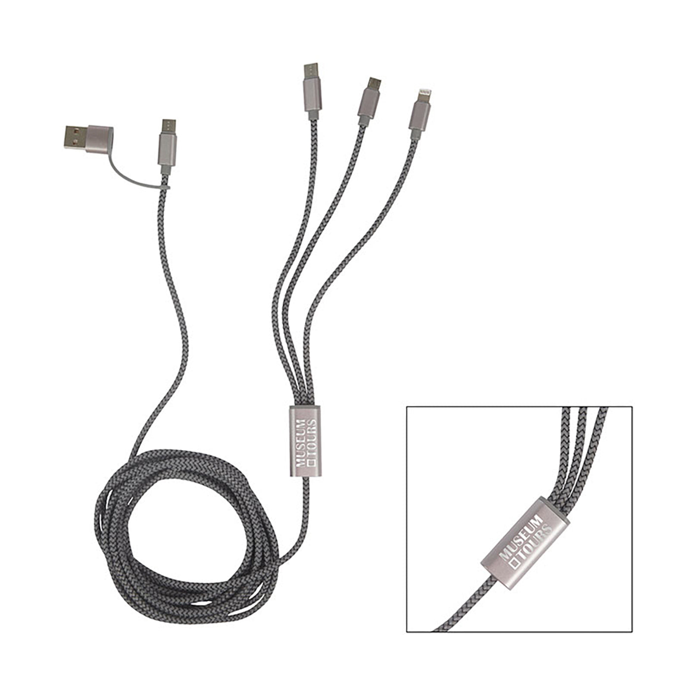 9-Foot RPET 5-in-1 Multi-Device Charging Cable