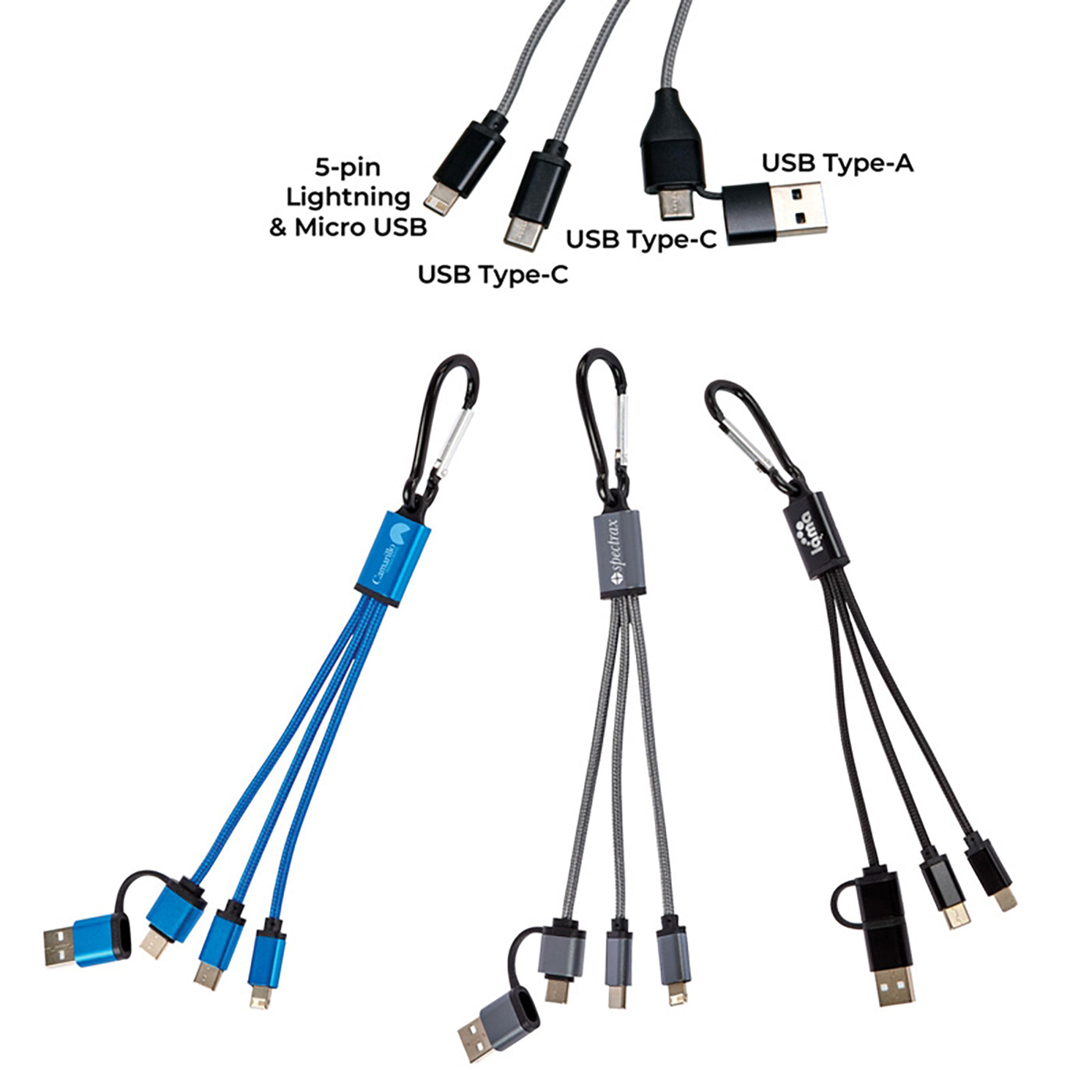 Dual-Head 4-in-1 Braided Cable Set