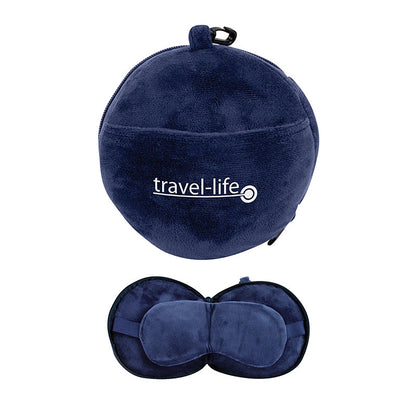 Polyester Neck Pillow with Integrated Sleep Mask - GC5003V