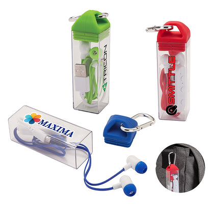 Flat-Wire Bluetooth Earbuds with Carabiner