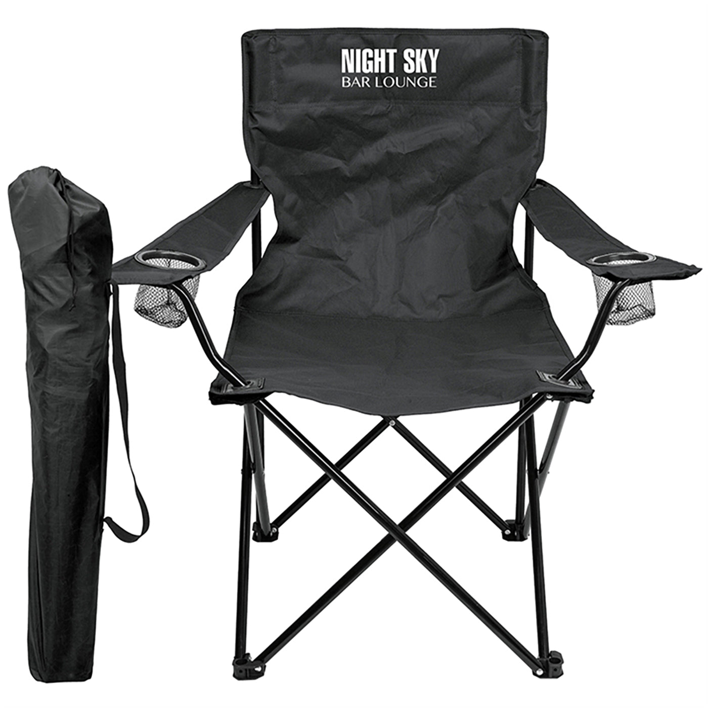 Steel Frame Folding Chair with Mesh Cup Holders - GR5400B