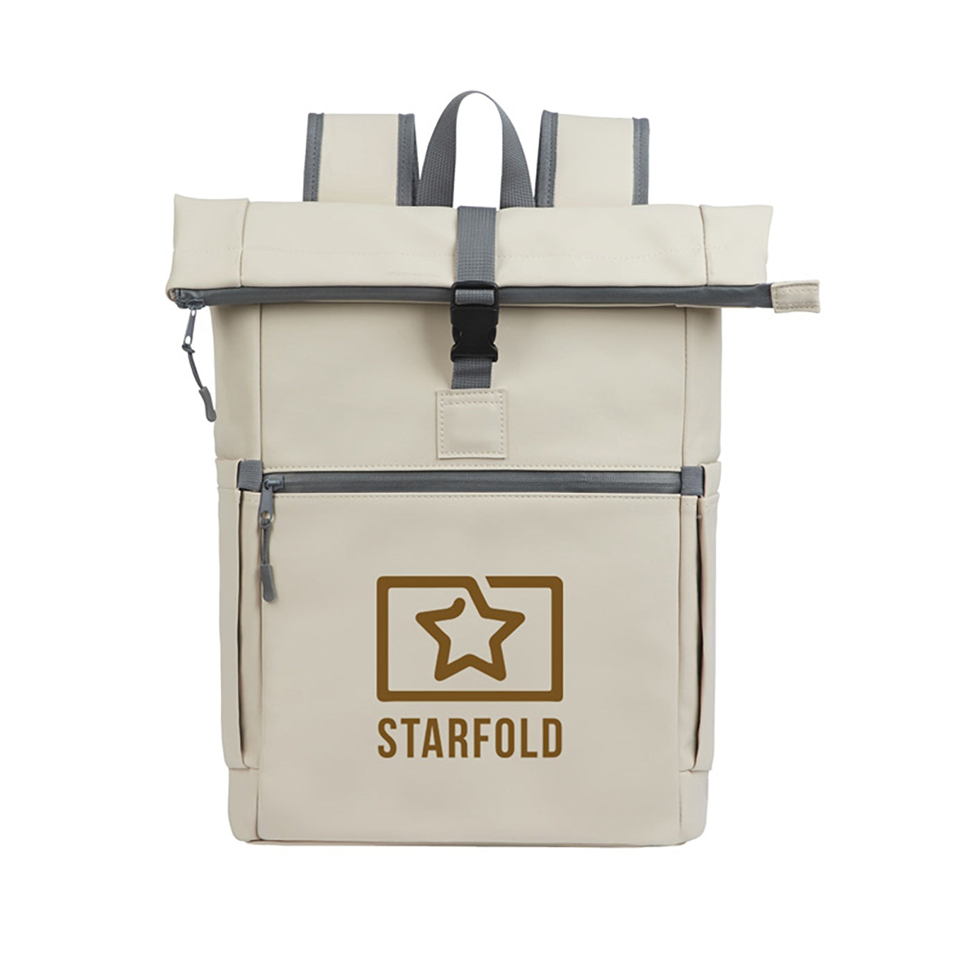 Water-Resistant Roll-Top PU Backpack - KB5000C