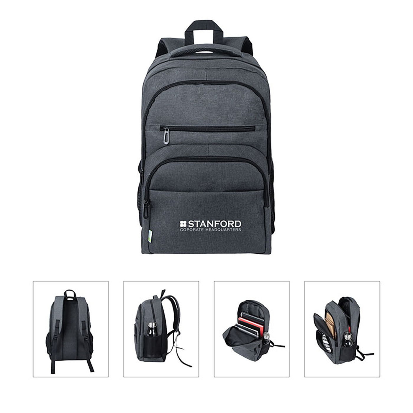 300D RPET Recycled Water Bottle Laptop Backpack