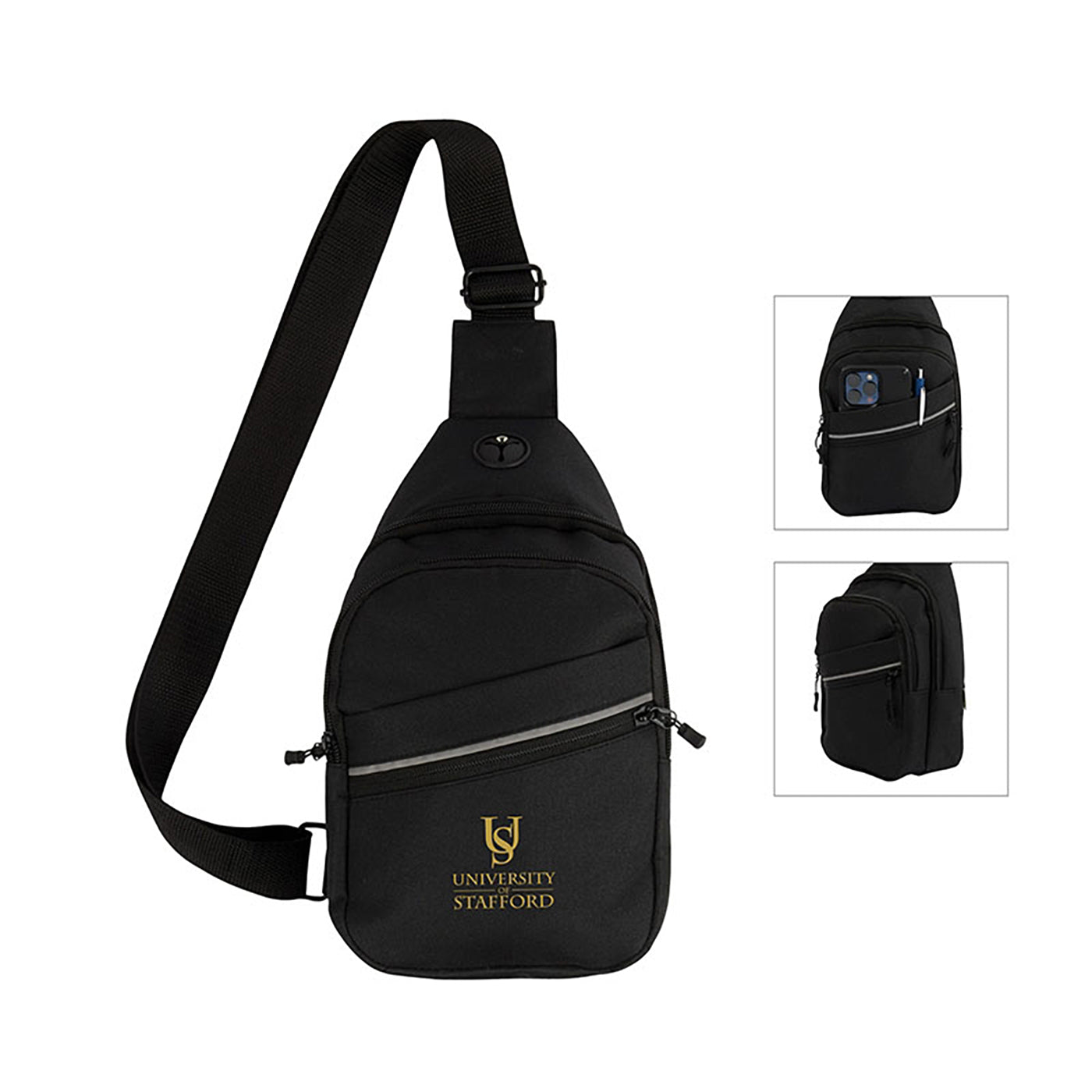 RPET Recycled Multi-Pocket Sling Bag