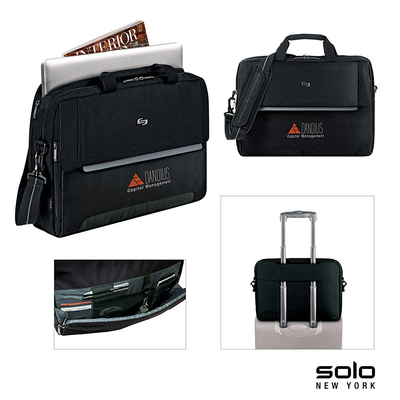 15.6" Three-Compartment Business Briefcase