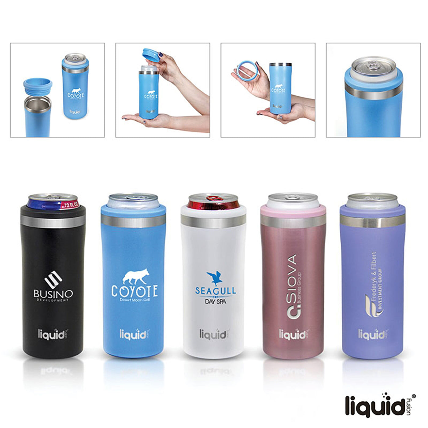 12 oz. Double Wall, Stainless Steel Skinny Can Cooler