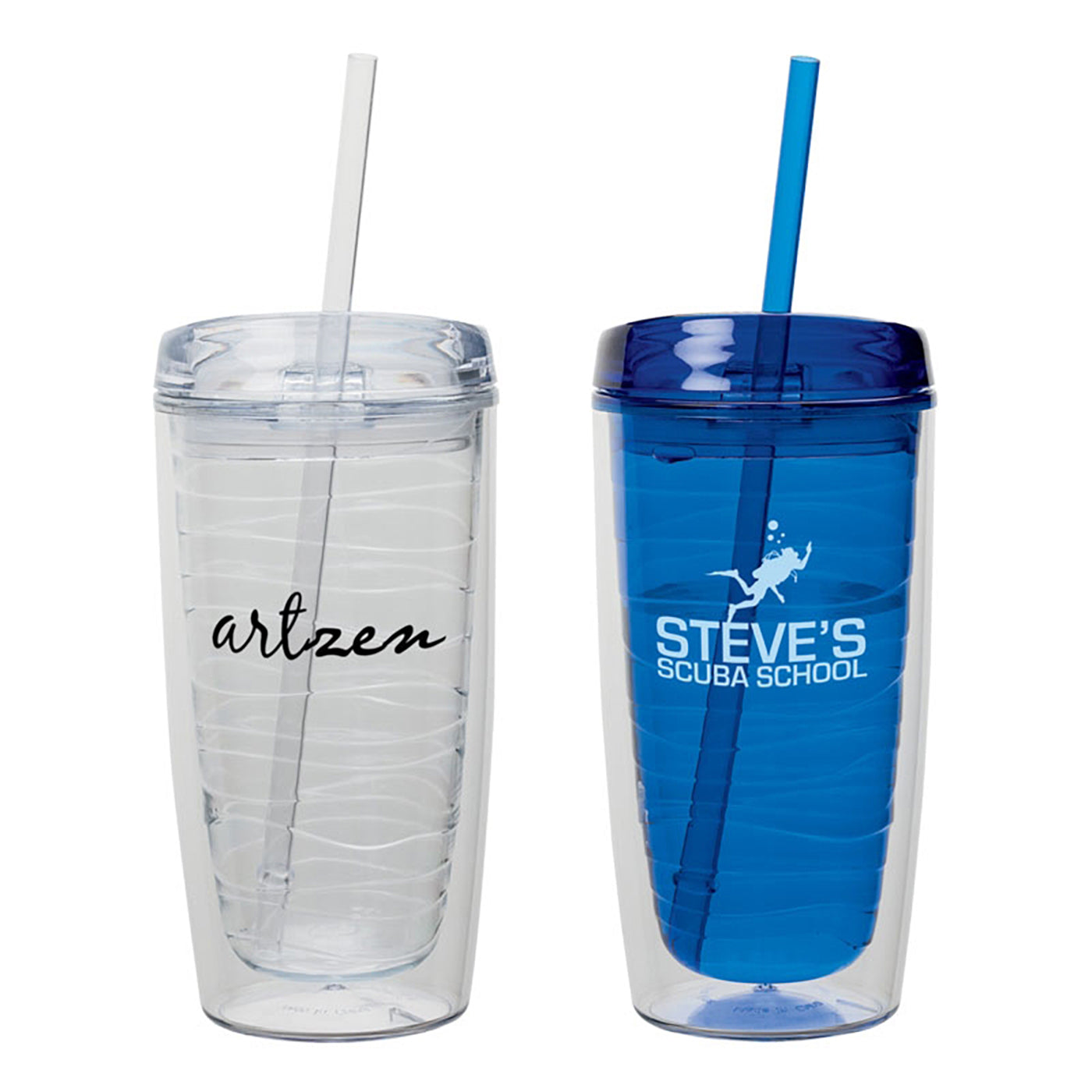 16oz Wave-Design AS Double-Wall Tumbler
