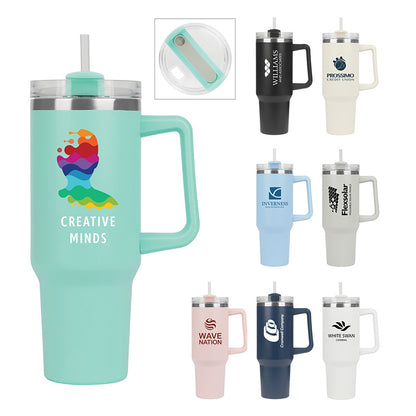40oz Powder-Coated Stainless Steel Travel Mug