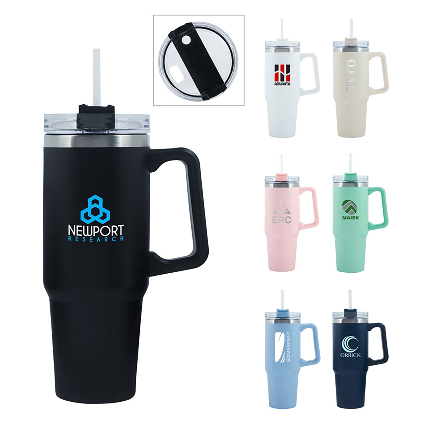 30oz Recycled Steel Travel Mug with Handle