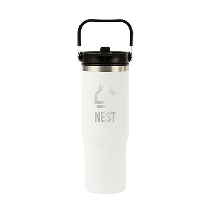 30oz Steel Water Bottle with Flip Straw - KM8512W