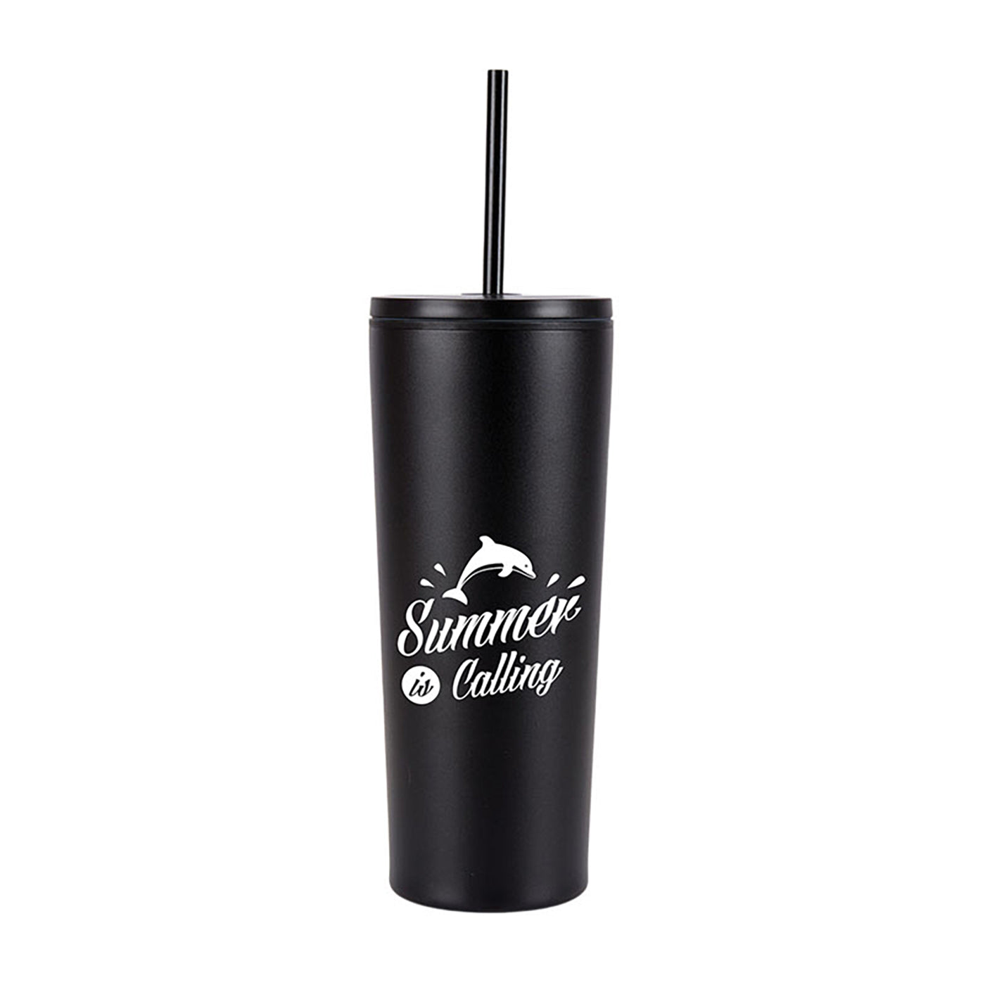 24oz Double Wall Steel Tumbler with Matching Straw - KM8515B