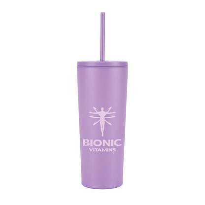 24oz Double Wall Steel Tumbler with Matching Straw - KM8515P
