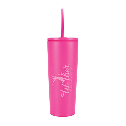 24oz Double Wall Steel Tumbler with Matching Straw - KM8515X