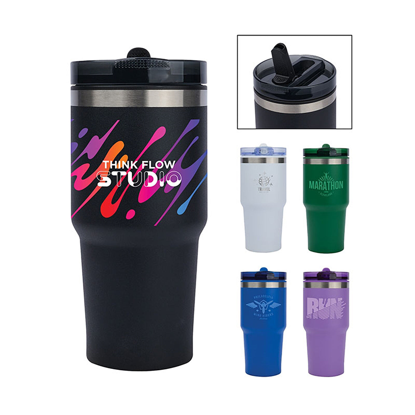 20oz Steel Travel Tumbler with Flip Straw Lid