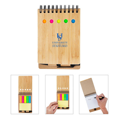 Bamboo Cover Jotter with Sticky Notes