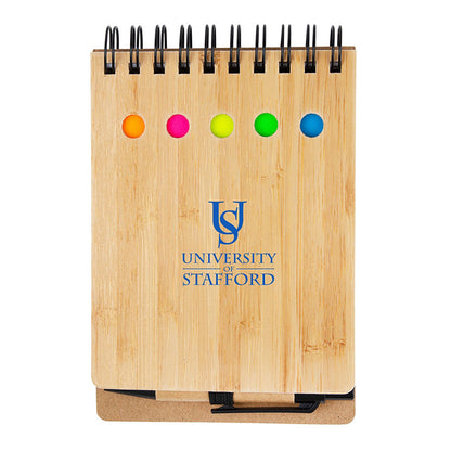 Bamboo Cover Jotter with Sticky Notes - KP0542K