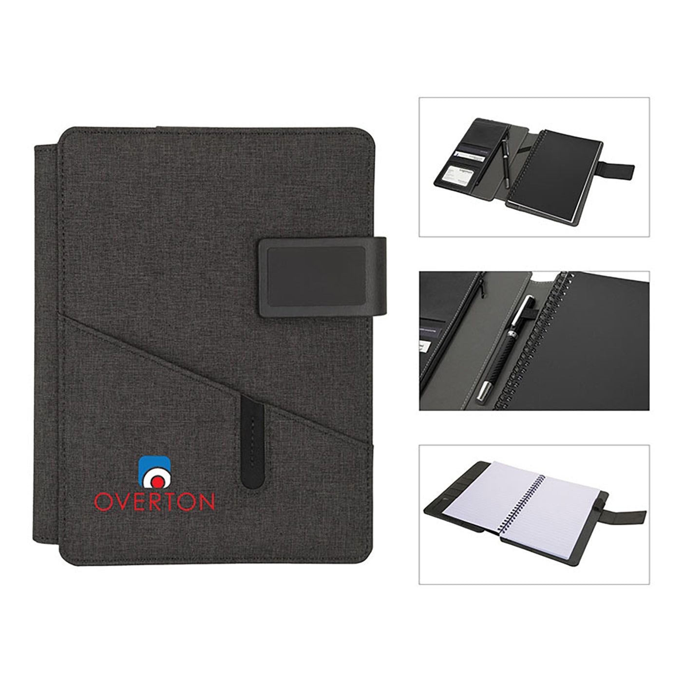 Magnetic Closure Leatherette Padfolio