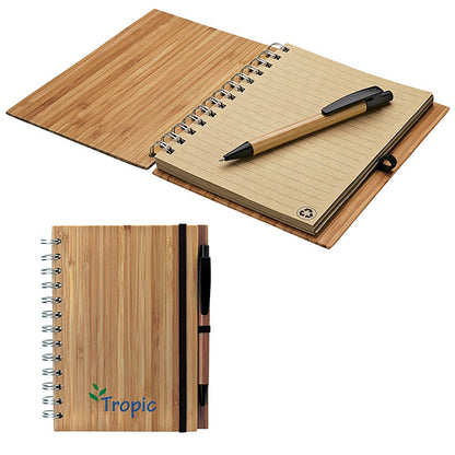 Bamboo Spiral Notebook with Pen