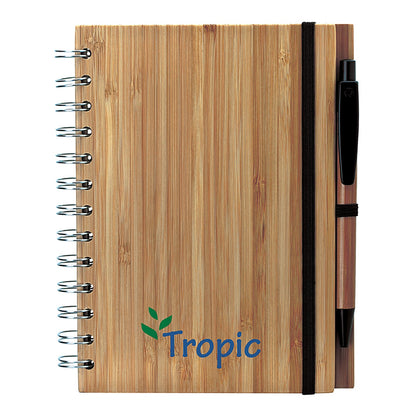 Bamboo Spiral Notebook with Pen - KP2433