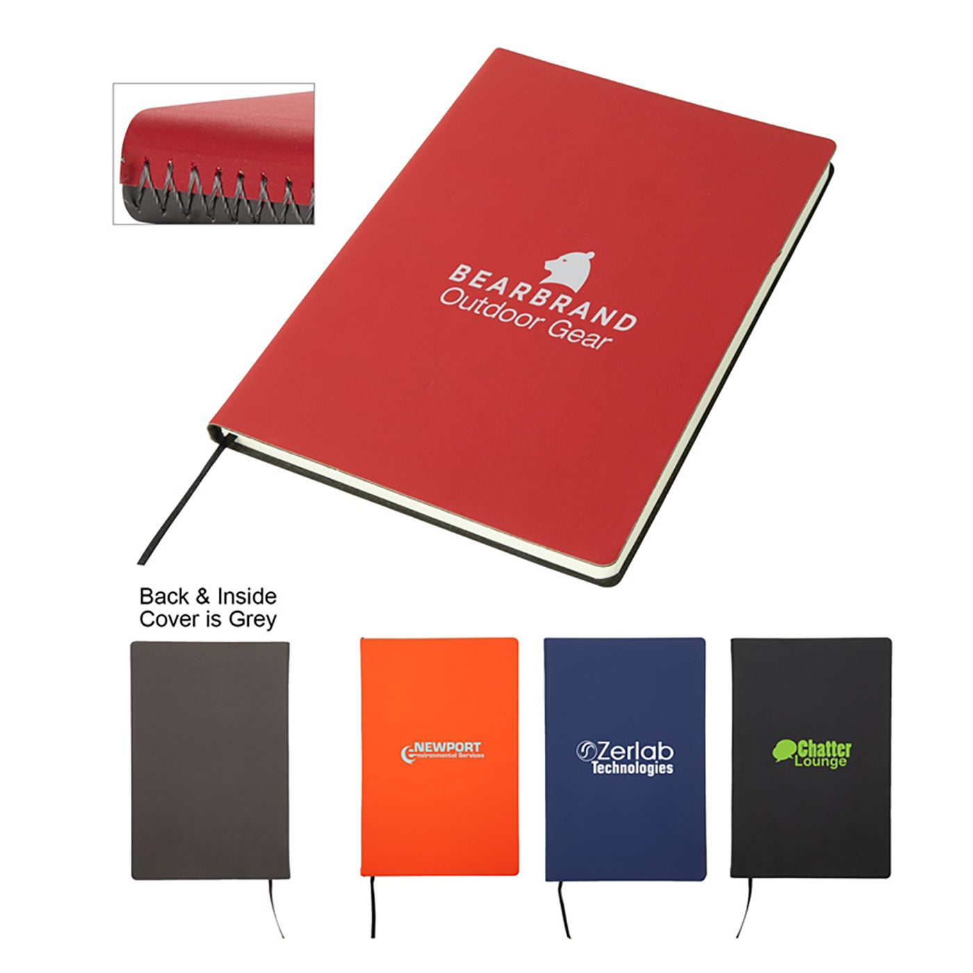 Soft-Touch Leatherette Journal with Bookmark