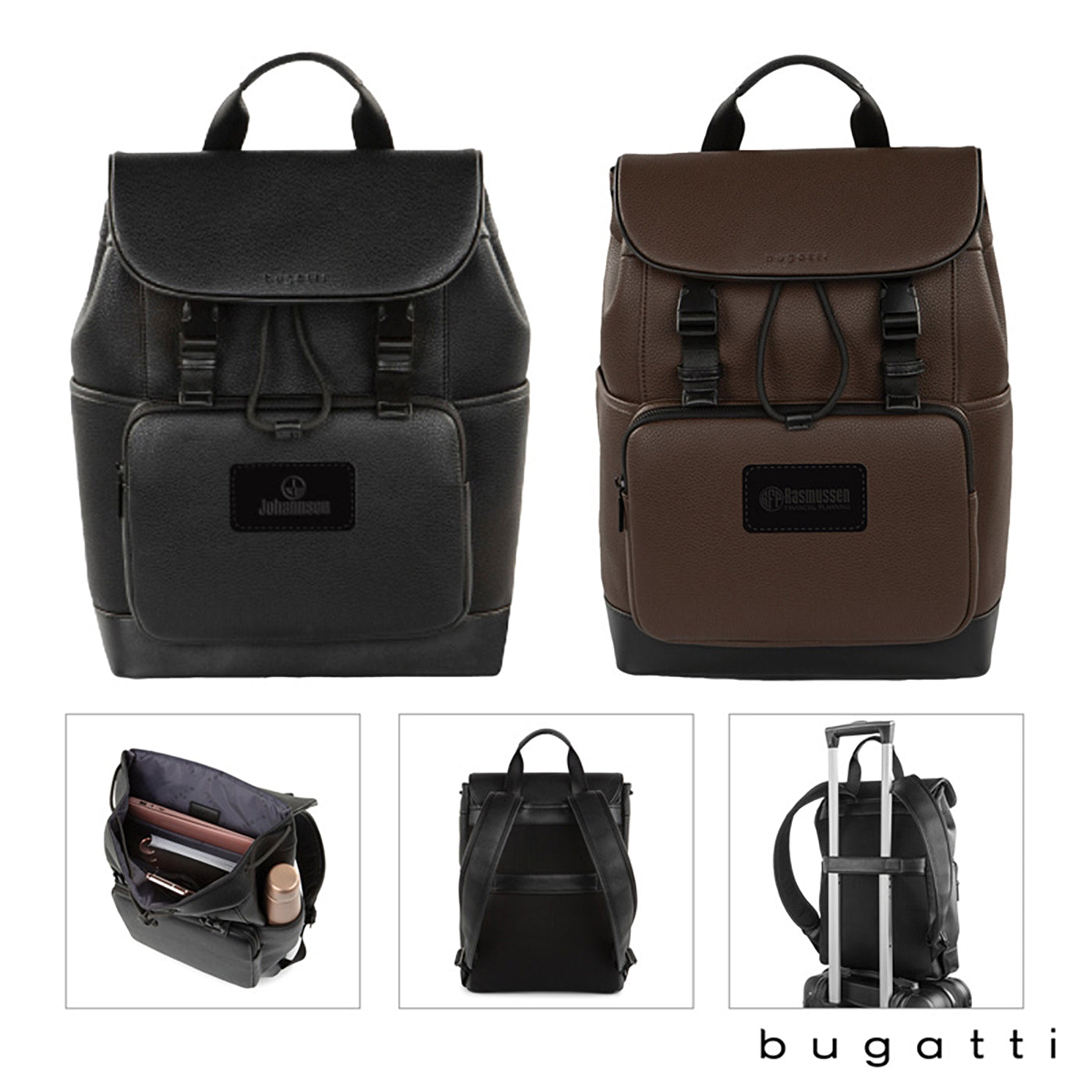 Textured Vegan Leather Laptop Backpack