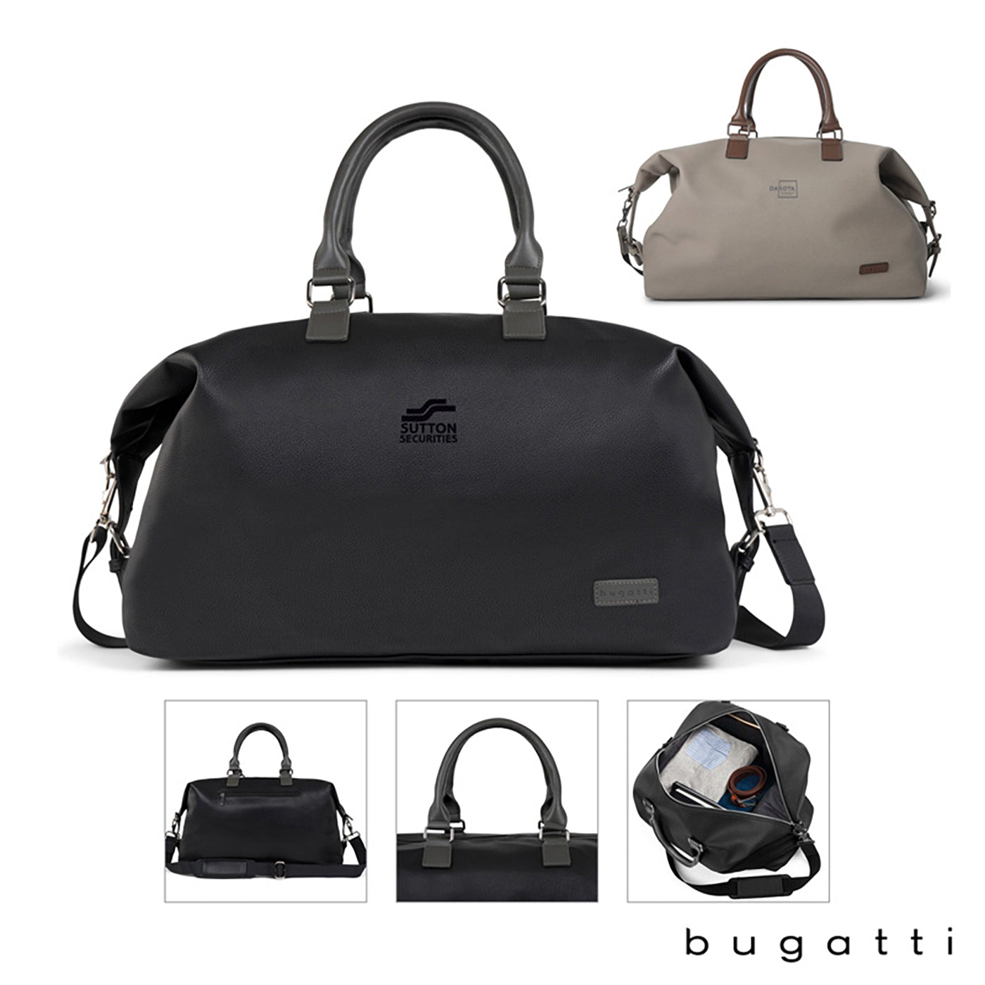 Vegan Leather Contrast Duffel with Device Sleeve