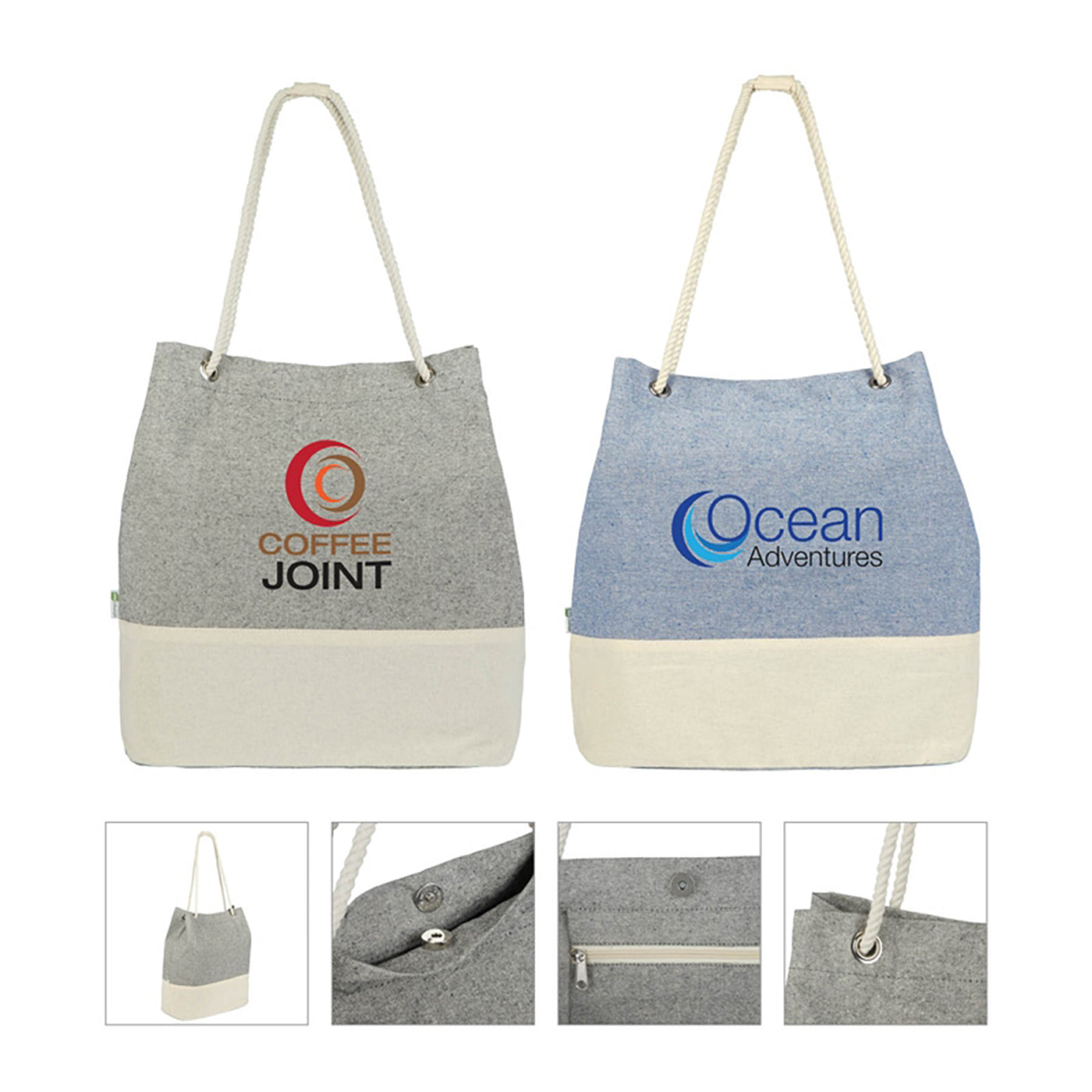 Recycled Cotton Tote with Rope Handles