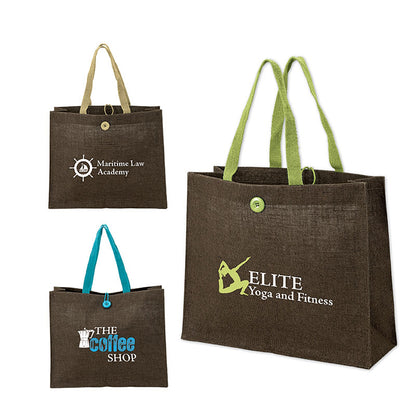 Large Jute Tote with 6-Inch Gusset