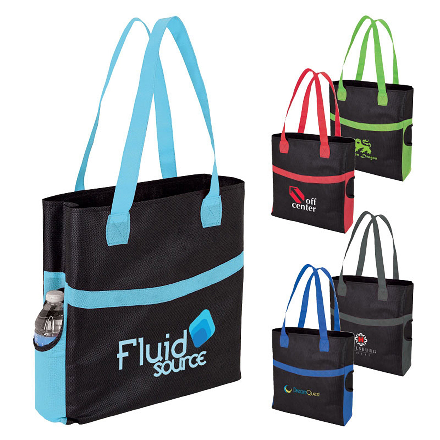 Non-Woven Tote with Water Bottle Pockets