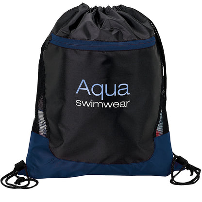210D Poly Drawstring Backpack with Front Pocket - KT7312N