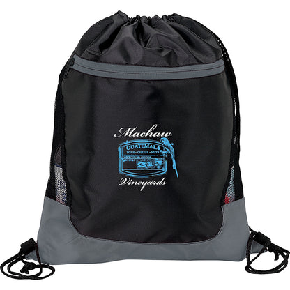 210D Poly Drawstring Backpack with Front Pocket - KT7312S