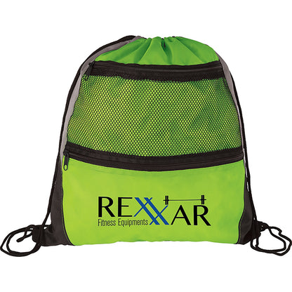 Multi-Pocket 210D Poly Drawstring Backpack - KT7321G