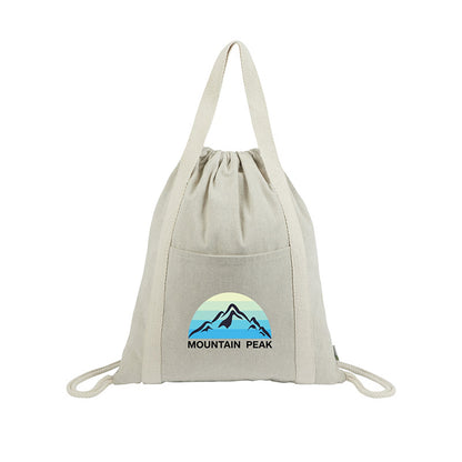 9oz Recycled Cotton Drawstring Bag with Handles - KT7702C