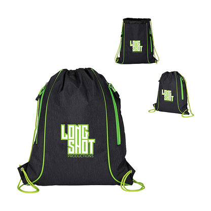 Water-Resistant Drawstring Bag with Dual Pockets