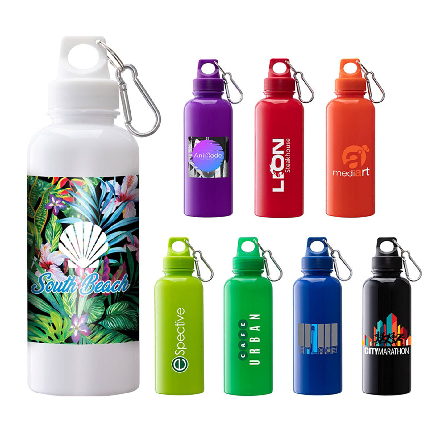 20oz Polystyrene Water Bottle with Carabiner