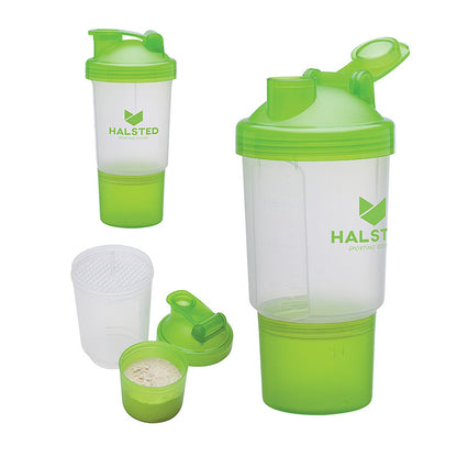 16oz Dual-Chamber Fitness Shaker