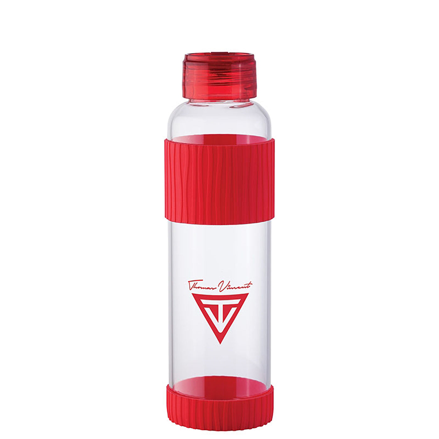 18oz Glass Water Bottle with Silicone Grip - KW1803R