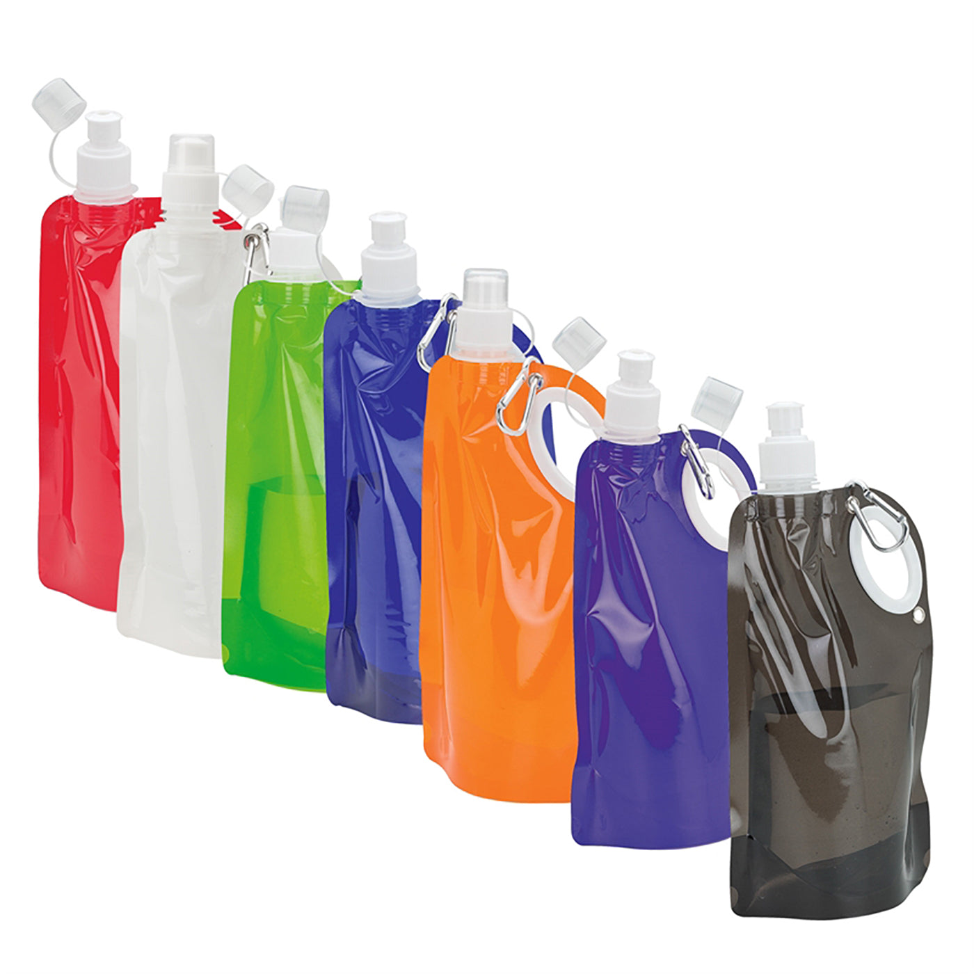 25oz Collapsible PE Water Bottle with Carabiner