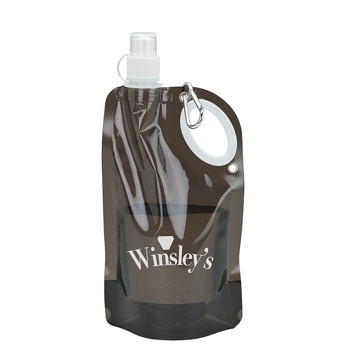 25oz Collapsible PE Water Bottle with Carabiner - KW2302B
