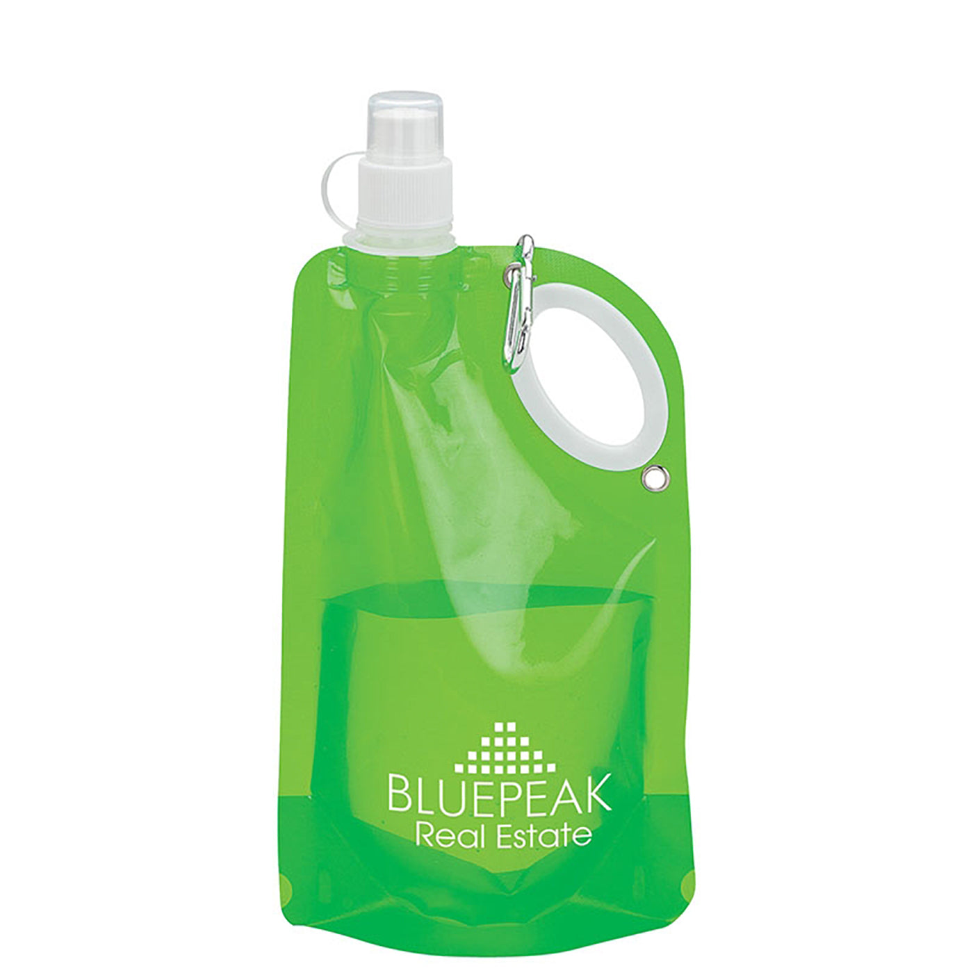25oz Collapsible PE Water Bottle with Carabiner - KW2302G
