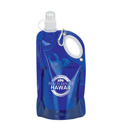 25oz Collapsible PE Water Bottle with Carabiner - KW2302N