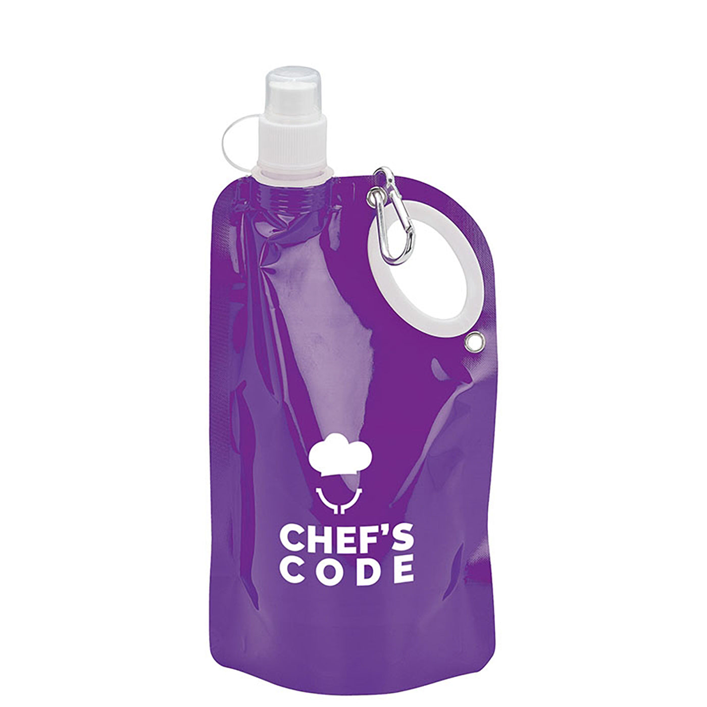 25oz Collapsible PE Water Bottle with Carabiner - KW2302P